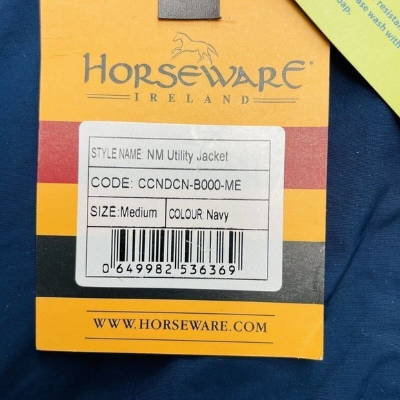 Horseware Ireland Jacket Size M Navy Full Zip Utility Bomber Water Resistant NWT - Picture 7 of 12